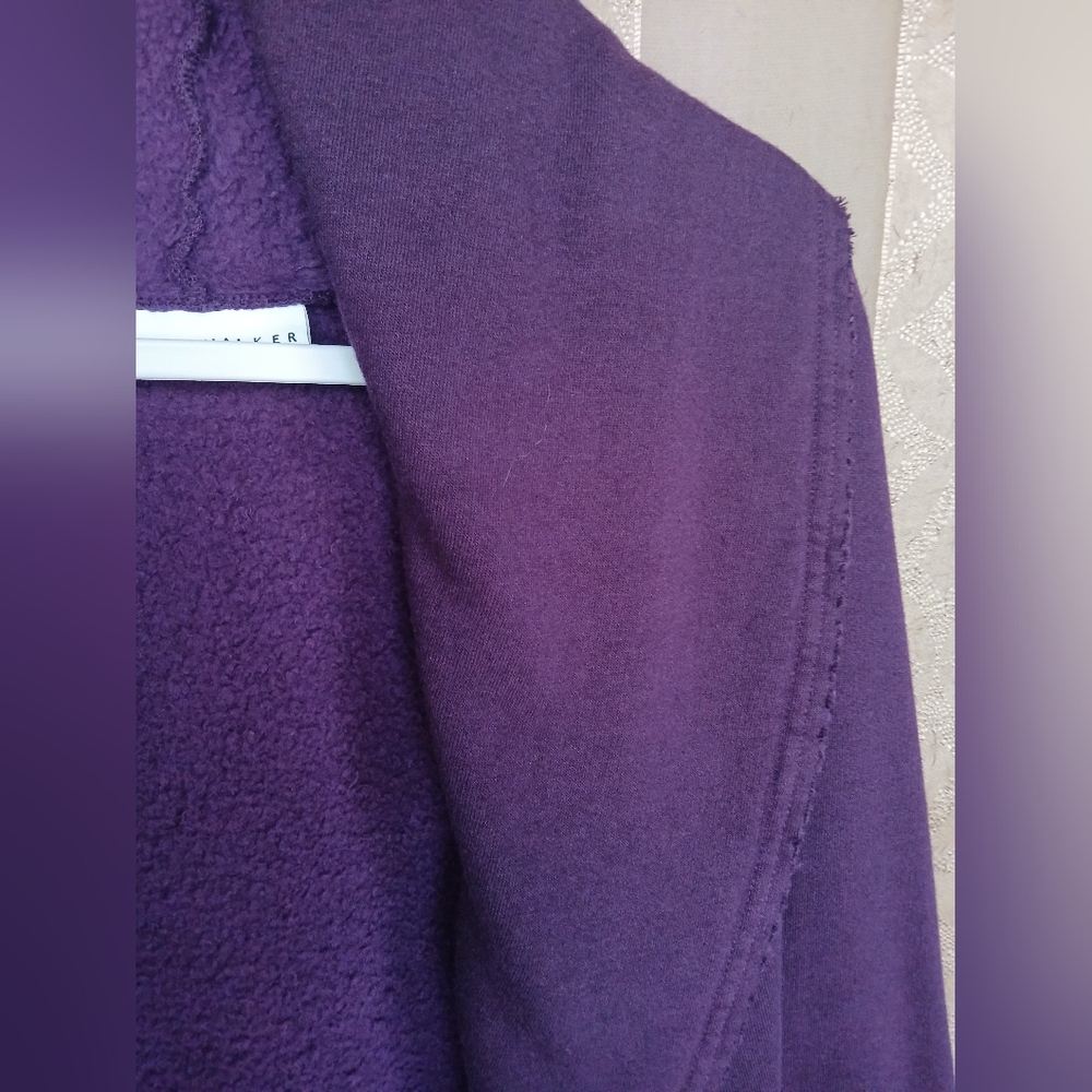 🏷️ Bryn Walker Women's Top Purple Open Front Sweater Cardigan #0306 - Picture 9 of 12
